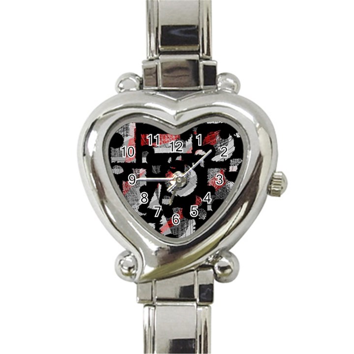 Red shadows Heart Italian Charm Watch