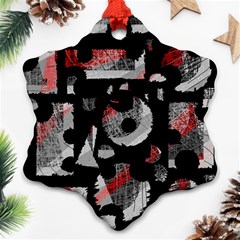 Red Shadows Snowflake Ornament (2-side)