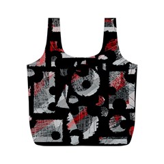 Red Shadows Full Print Recycle Bags (m)  by Valentinaart