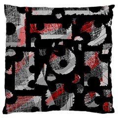 Red Shadows Large Flano Cushion Case (one Side) by Valentinaart