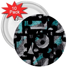 Blue Shadows  3  Buttons (10 Pack)  by Valentinaart