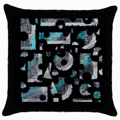 Blue Shadows  Throw Pillow Case (black) by Valentinaart