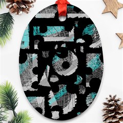 Blue Shadows  Oval Ornament (two Sides)