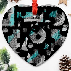 Blue Shadows  Heart Ornament (2 Sides)