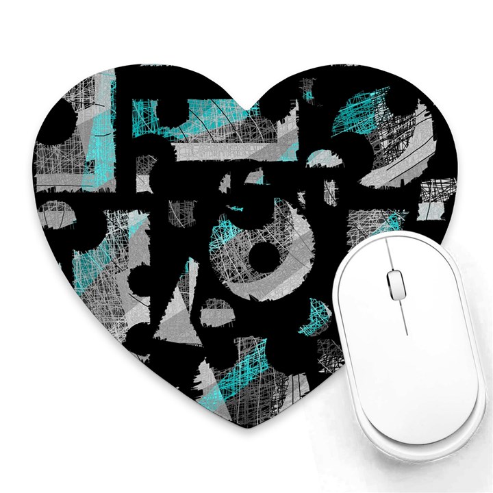 Blue shadows  Heart Mousepads