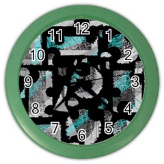 Blue Shadows  Color Wall Clocks by Valentinaart