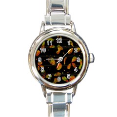 Floral Abstraction Round Italian Charm Watch by Valentinaart