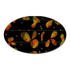 Floral Abstraction Oval Magnet by Valentinaart