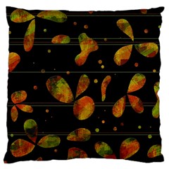 Floral Abstraction Large Cushion Case (two Sides) by Valentinaart