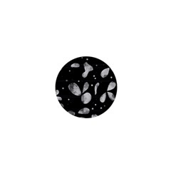 Black And White Floral Abstraction 1  Mini Buttons