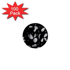 Black And White Floral Abstraction 1  Mini Magnets (100 Pack)  by Valentinaart