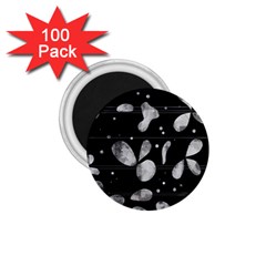 Black And White Floral Abstraction 1 75  Magnets (100 Pack)  by Valentinaart