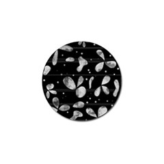 Black And White Floral Abstraction Golf Ball Marker by Valentinaart