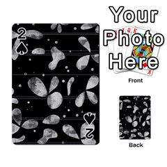 Black And White Floral Abstraction Playing Cards 54 Designs  by Valentinaart