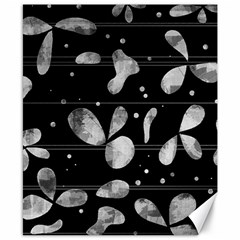 Black And White Floral Abstraction Canvas 8  X 10 