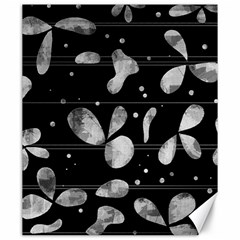 Black And White Floral Abstraction Canvas 20  X 24  