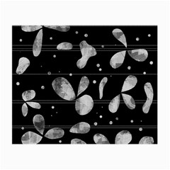 Black And White Floral Abstraction Small Glasses Cloth (2-side)