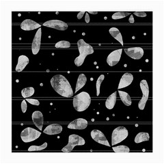 Black And White Floral Abstraction Medium Glasses Cloth (2-side)