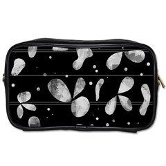 Black And White Floral Abstraction Toiletries Bags