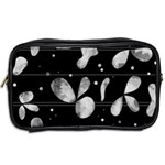 Black and white floral abstraction Toiletries Bags 2-Side Back