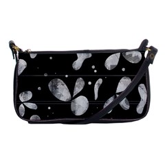 Black And White Floral Abstraction Shoulder Clutch Bags