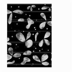 Black And White Floral Abstraction Large Garden Flag (two Sides)