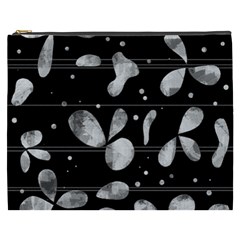 Black And White Floral Abstraction Cosmetic Bag (xxxl) 