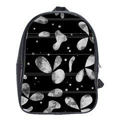 Black And White Floral Abstraction School Bags (xl) 