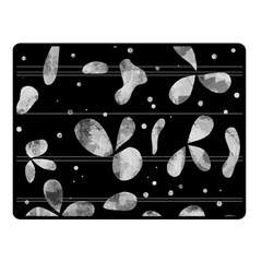 Black And White Floral Abstraction Double Sided Fleece Blanket (small) 