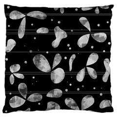 Black And White Floral Abstraction Standard Flano Cushion Case (one Side)