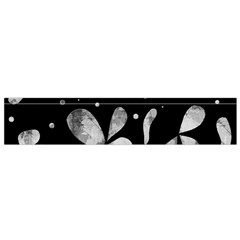 Black And White Floral Abstraction Flano Scarf (small)