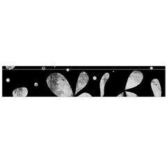 Black And White Floral Abstraction Flano Scarf (large)