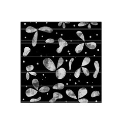 Black And White Floral Abstraction Satin Bandana Scarf