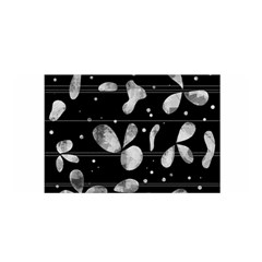 Black And White Floral Abstraction Satin Wrap