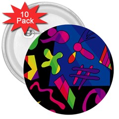 Colorful Shapes 3  Buttons (10 Pack) 