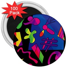 Colorful Shapes 3  Magnets (100 Pack)