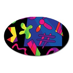 Colorful Shapes Oval Magnet