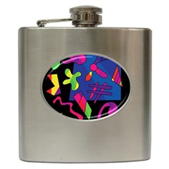 Colorful Shapes Hip Flask (6 Oz)