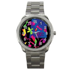 Colorful Shapes Sport Metal Watch