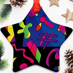 Colorful Shapes Star Ornament (two Sides) 