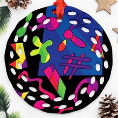 Colorful Shapes Ornament (round Filigree) 