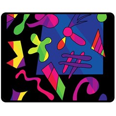 Colorful Shapes Double Sided Fleece Blanket (medium)  by Valentinaart