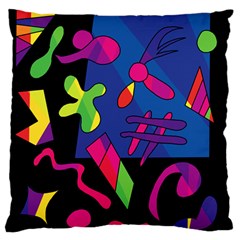 Colorful Shapes Large Flano Cushion Case (one Side)