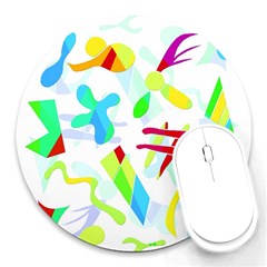 Playful Shapes Round Mousepads