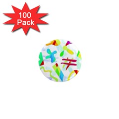 Playful Shapes 1  Mini Magnets (100 Pack) 