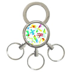 Playful Shapes 3-ring Key Chains