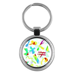 Playful Shapes Key Chains (round)  by Valentinaart