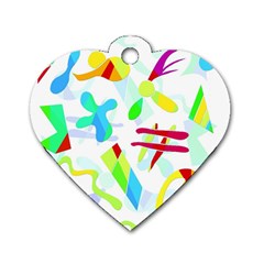 Playful Shapes Dog Tag Heart (two Sides)