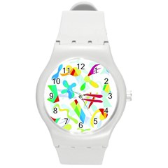 Playful Shapes Round Plastic Sport Watch (m)