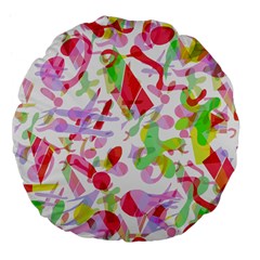 Summer Large 18  Premium Flano Round Cushions by Valentinaart